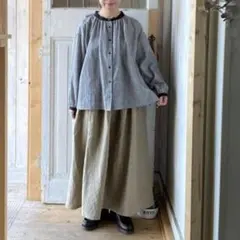 SALE ❁⃘*.゜ ヌーランドオロー ギンガムチェック 麻混 シャツブラウス