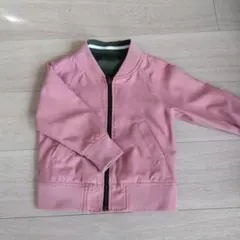 【Right-on】キッズ リバーシブル ジャケット 100 ピンク&グリーン