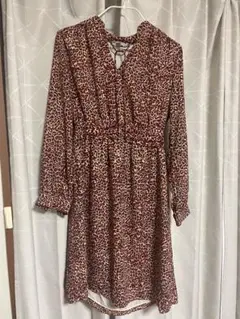 H&M レオパード柄 長袖ワンピース EUR 36