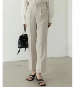 リエディ パール テーパードパンツ アイボリー 美品 Lサイズ