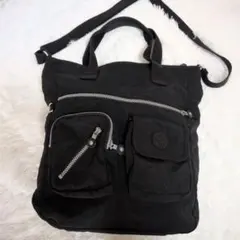 【ウィンターセール】Kipling ブラック トートバッグ 2way