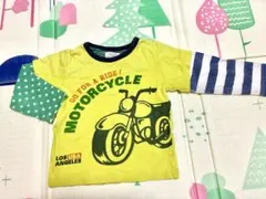 バイクプリント 長袖カットソー イエロー