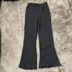 リブ編み ブラック フレアパンツ 4/20まで