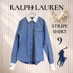 RALPH LAUREN ラルフローレン クレリック ストライプシャツ ブルー