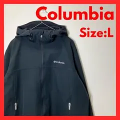 【美品】古着　コロンビア　ソフトシェルパーカー　メンズ　ブラック　L