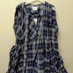 foufou チェック柄 ノースリーブワンピース