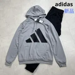 〈新品〉adidas アディダス【XL】パーカー ジャージ セットアップ グレー