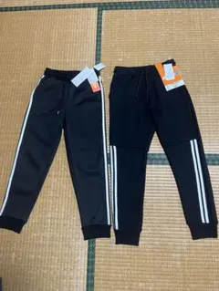 サイドストライプ ロングパンツ 2枚セット140cmと150cm 男女兼用