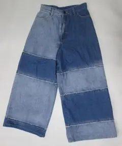 パッチワークデザイン デニムパンツ