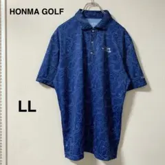 美品！【ホンマゴルフ】 総柄 ポロシャツ TOUR WORLD XL
