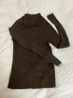 メリノリブタートルネックセーター