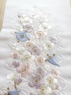 小千谷ちぢみ 着物 牡丹 ピンク ブルー本麻 - メルカリ