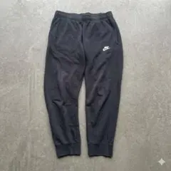 NIKE スウェットパンツ 刺繍ロゴ テーパード ストリート ブラック 黒 L