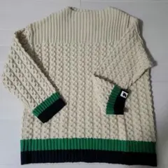 ケーブルニット ネイビー