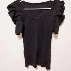 ✨綺麗✨黒 パフスリーブ 半袖Tシャツ
