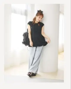 Ange Charme 辻希美コラボ　レディースバギーデニムパンツのサムネイル