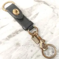 COACH コーチ ターンロック キーホルダー ブラック