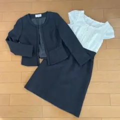 ★美品【7号】エリアフォー SAVIEMアンサンブル ワンピース 中古品