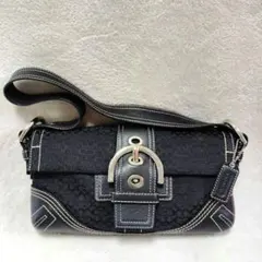 コーチ　ソーホー　ワンショルダーバッグ　ミニシグネチャー　美品　ブラック　Y2K