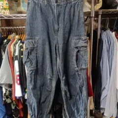 GU デニムスーパーワイドカーゴパンツ Mのサムネイル