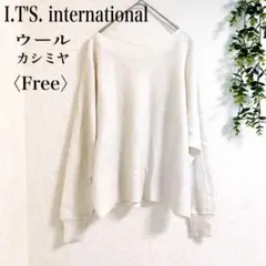 あ*り様 イッツインターナショナル　長袖ニット　無地　ウール　カシミヤ　高級感