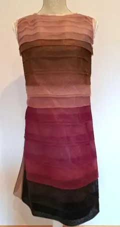 希少✨LANVIN ランバン オンブレ シアーワンピース 38 美シルエット
