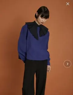 【美品】HeRIN.CYE 襟付きブラウス ケープ フリル ヘリンドットサイ
