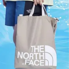 韓国ノースフェイス2wayショルダーバッグビッグロゴトートバッグA4ベージュ