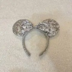 ミニーカチューシャ シルバー　スパンコール　ディズニー
