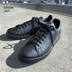 美品 アディダス スタンスミス 26㌢ オールブラック adidas スニーカー