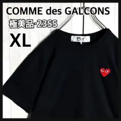3890【近年モデル・未使用級・XL】コムデギャルソン ハート刺繍ロゴ Tシャツ