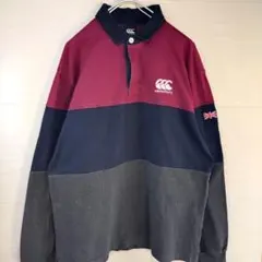 カンタベリー　ラガーシャツ　刺繍ロゴ　ワッペン　イギリス国旗　ボーダー