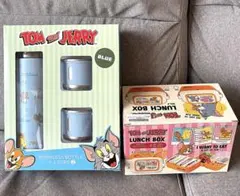 【トムとジェリー】「ステンレスボトル＆ランチＢＯＸ」２種セット　アミュ景品