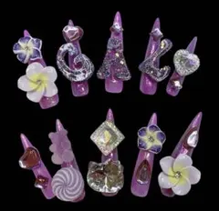 コギャル✴︎kogyaru ✴︎キッズネイル✴︎ロング✴︎ネイルチップ　✴︎夏ネイル