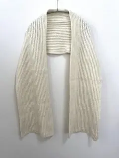 SENSE OF PLACE アイボリー リブ編みマフラー