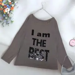 《Otto》 カットソー グレー I am THE BEST スパンコールロゴのサムネイル