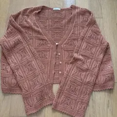 【美品】GU 透かし編みニットカーディガン 長袖