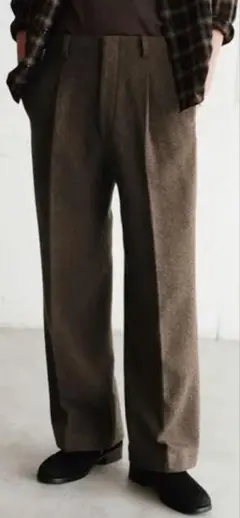 【新品未使用】LIDNM☆スラックス☆L☆ダークブラウン LIDNM（リドム）の「PREMIUM SHETLAND SLACKS（スラックス）」 - WEAR