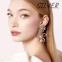 発表会 フラワー ピアス パール ビジュー 揺れる 大ぶり 結婚式 パーティー