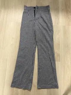 ギンガムチェック フレアパンツ