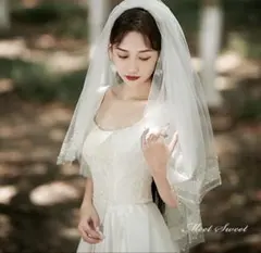 【新品】ウェディングベール　ラメ・パール