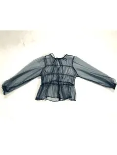 シースルー長袖ブラウス