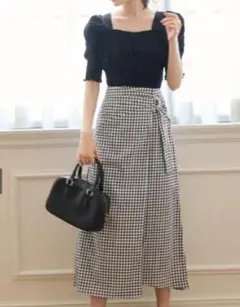 GRL ギンガムチェックラップスカート［iz319］