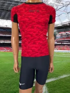 SKINS スキンズ ソフトコンプレッションシャツ メンズS 赤×黒 状態良好のサムネイル