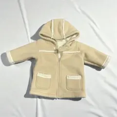 フード付きボアジャケット ベージュ 80cm