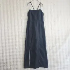 FOREVER21 デニム風キャミワンピース M Iライン ロング リボンのサムネイル