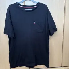 TOMMY HILFIGER ブラックTシャツ ポケット付きMサイズ