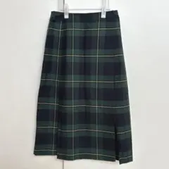 YORK LAND ヨークランド　チェック柄ロングスカート　グリーン　日本製