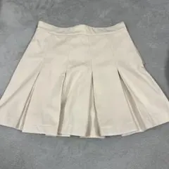 アイボリー プリーツミニスカート