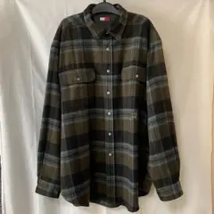 TOMMY HILFIGER 長袖シャツ XL カーキチェック　ウール